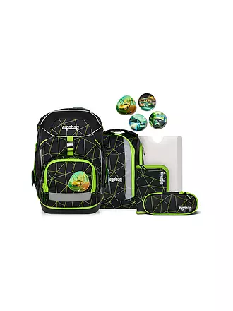 ERGOBAG | Set di zaino scolastico 5 pz. CUBO VerfolgBärjagd | schwarz